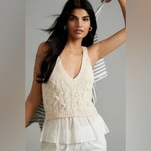 By Anthropologie Twofer Cable-Knit Sweater Tank
Size: XS to Medium